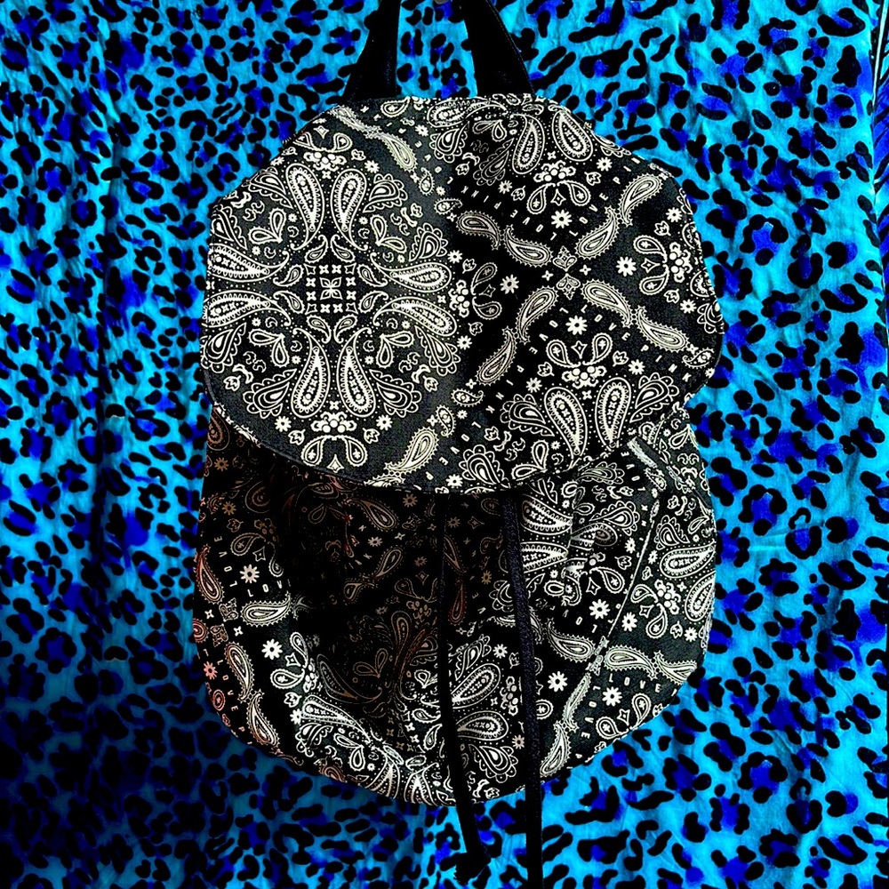 Black Paisley Victoria Secret Mini Backpack
